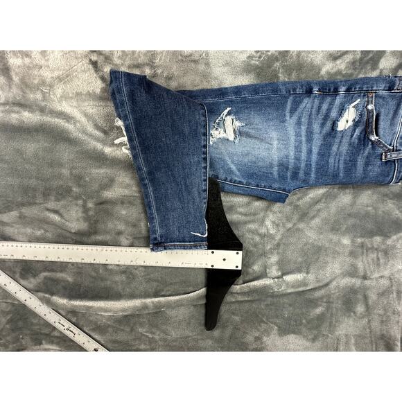 American Eagle next level stretch size 2 jeggin crop distressed medium blue wash - Picture 11 of 15